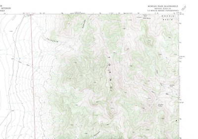 Morgan Pass, Nevada 1980 Vintage USGS Topo Map 7.5 Quadrangle with Markings