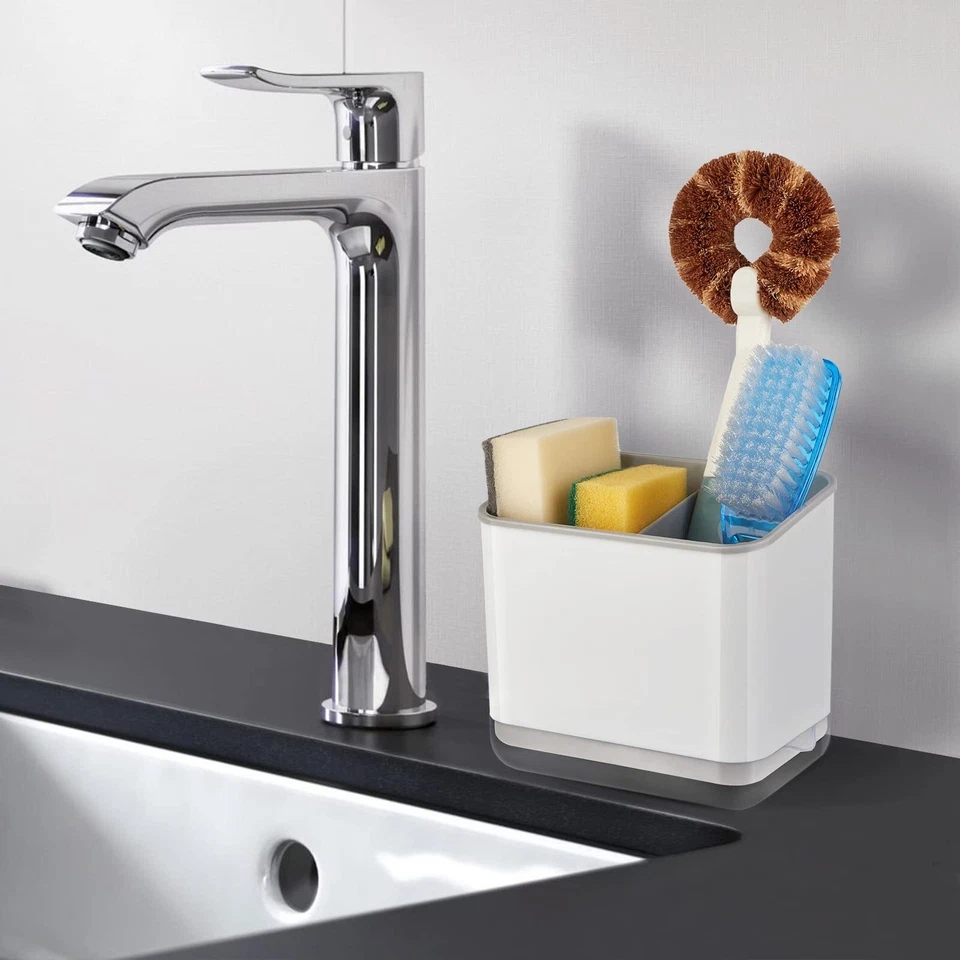 Fregadero de cocina Caddy Organizador Contador Plato Esponja Soporte y Cepillo con... Foto 2 de 4