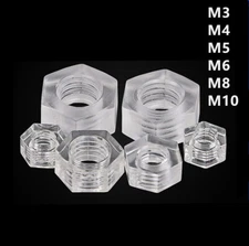 Transparent Plastic Hexagon Nuts Hex Nuts M3 M4 M5 M6 M8 M10