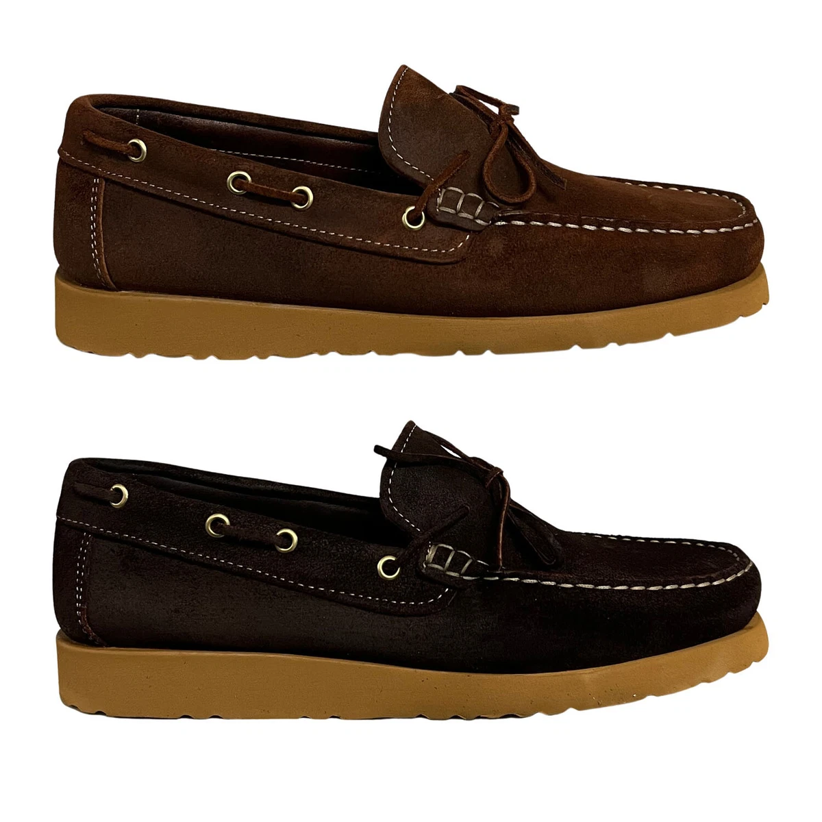 Chaussures Homme Icon Lab En Cuir Brun - Mocassins Lacets - Fabriqué En Italie