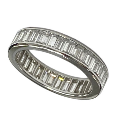 3ct ttw Platinum Bagguette Channel set Diamond Eternity Band