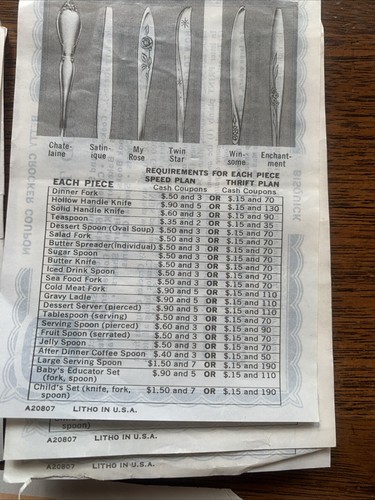 1966-1971Vintage Betty Crocker Silverware Coupons Lot x24 Oneida - Picture 15 of 15