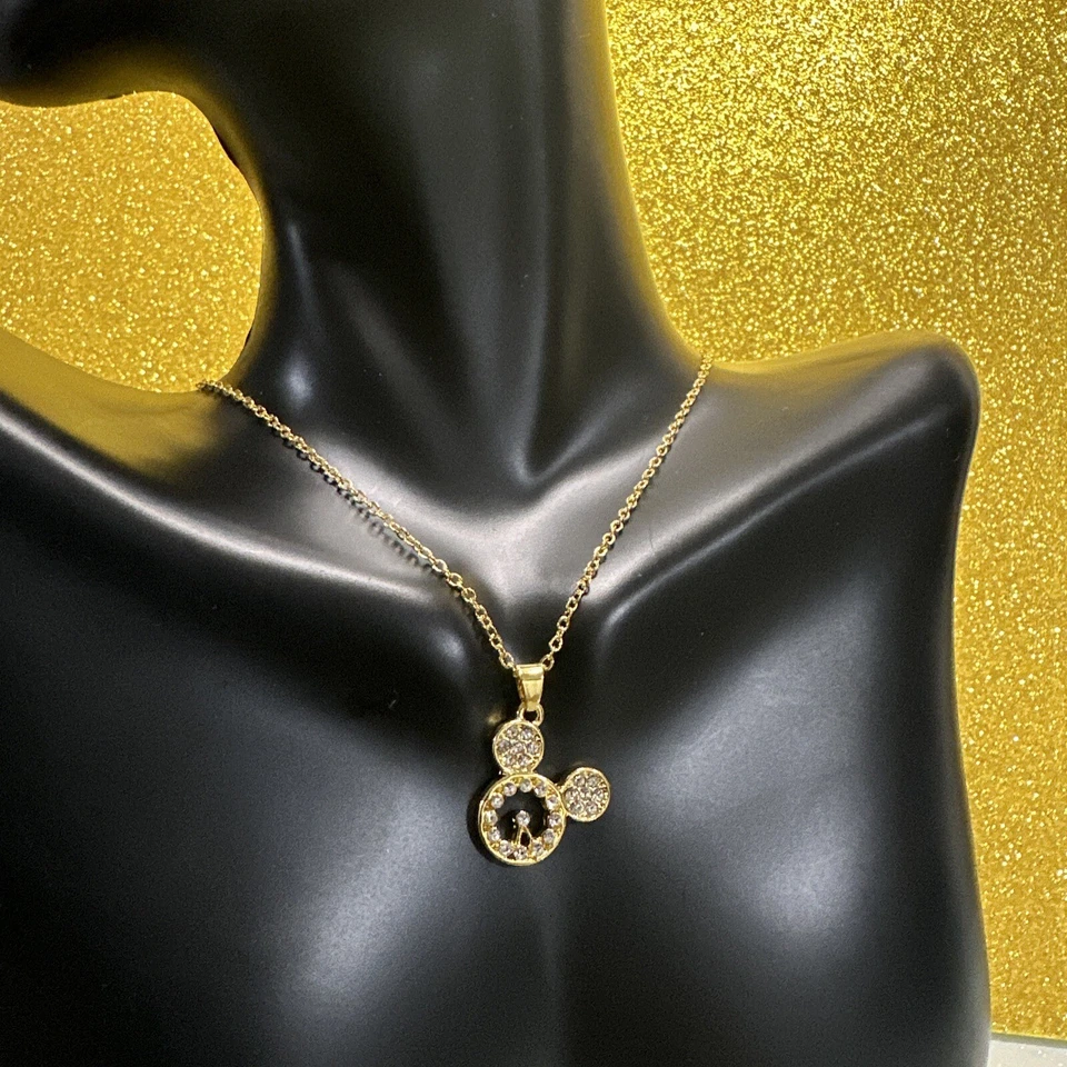 Disney Minnie Mouse Beautiful Gold Plated Necklace 18” Adjustable Chain - Image 4 of 4