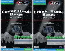 200 - BCW Modern Current Resealable 2-Mil Polypropylene Comic Book Bags 2 Pack