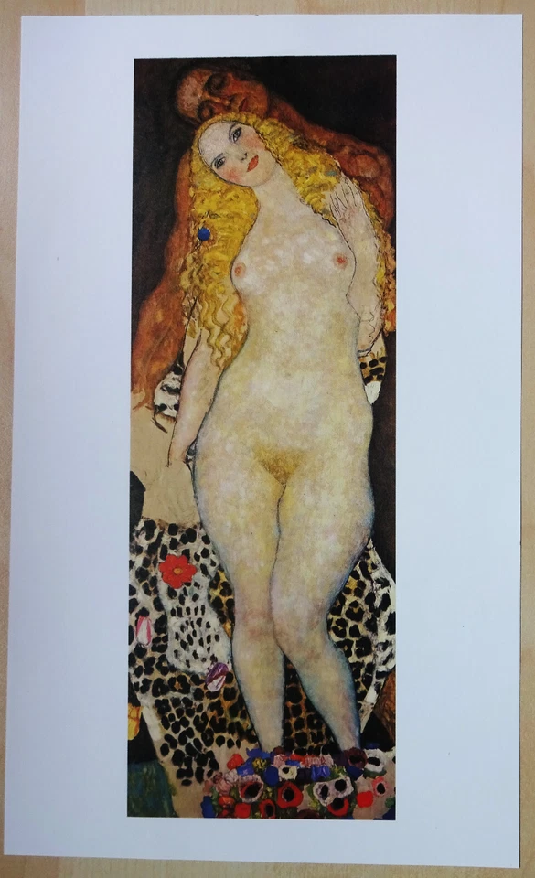 Gustav Klimt "Adam und Eva" Druck 1917 / 18 31 x 19 cm