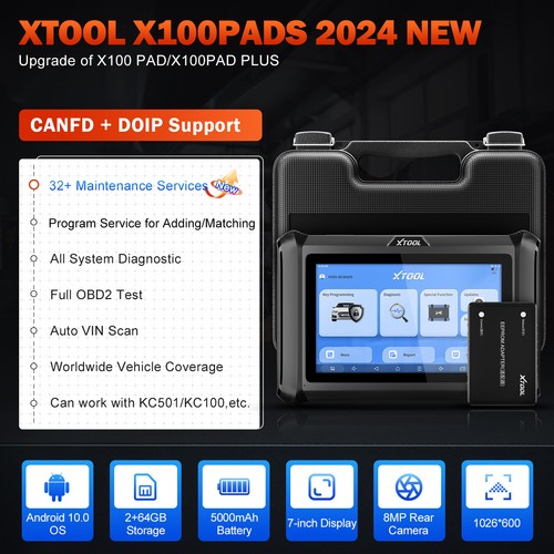 XTOOL X100PADS+KC100+KS-1 OBD2 Diagnostic Scanner Car K!ey Coding Tool Full Kit - Picture 2 of 15
