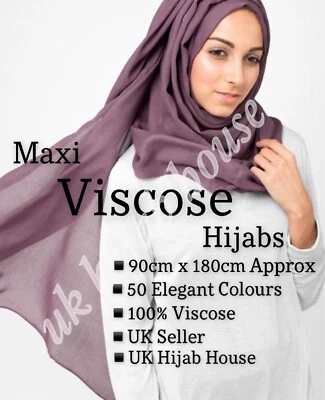 Ladies Womens Plain VISCOSE/RAYON Large Maxi Scarf Hijab Shawl Sarong Wrap