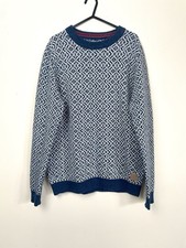 Jack  Jones Originals Blue White Knit Jumper 40  