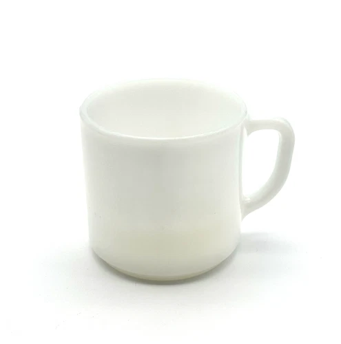 Vintage Federal Glass Milk Glass Coffee Mug D Handle Tea Cup Heat Proof Made USA