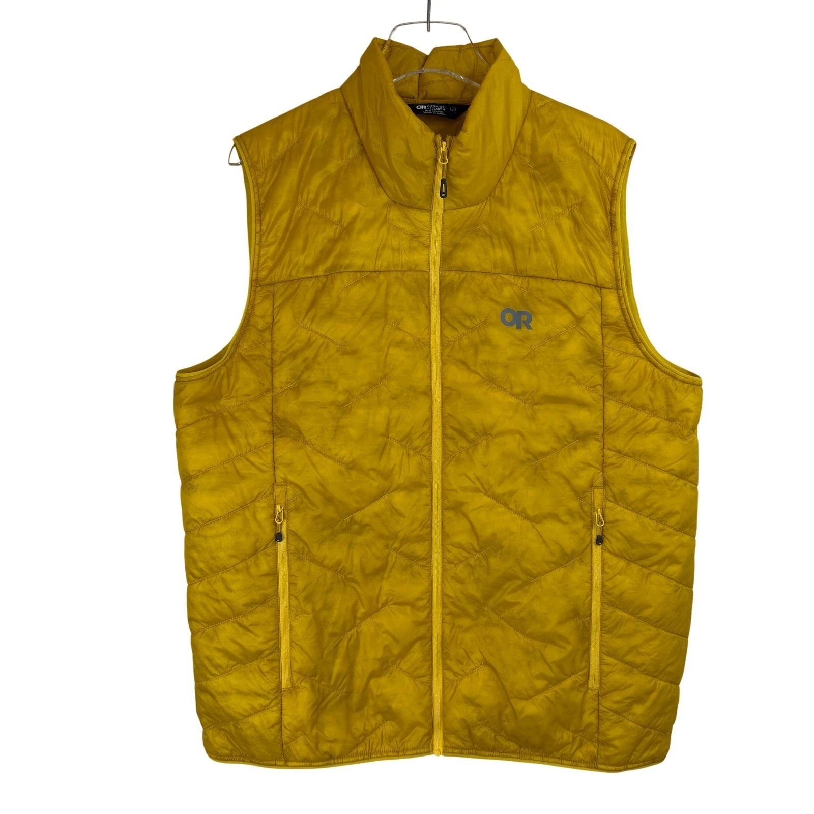 Outdoor Research SUPERSTRAND Men L Quilted Puffer Vest ULTRA Lightweight LARCH