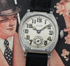 Men's 1926 Elgin Jazz Age Dress Watch with Period Presentation Box - SERVICED