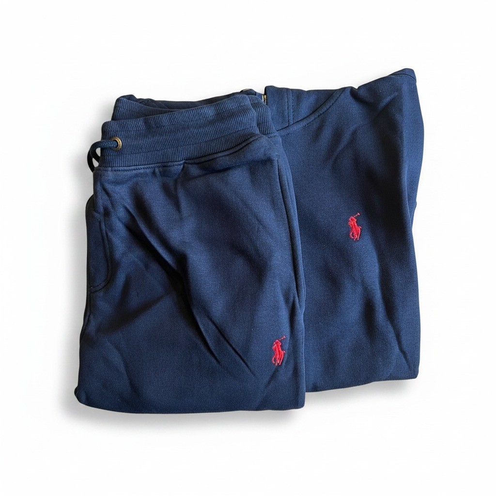 Polo Ralph Lauren Boys Navy Hooded Zip Tracksuit Set Hoodie & Trousers L image 3