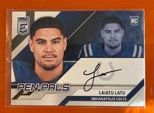 2024 Donruss Elite Pen Pals Laiatu Latu Rookie On Card Auto #PAL-LLA Colts RC SP. rookie card picture