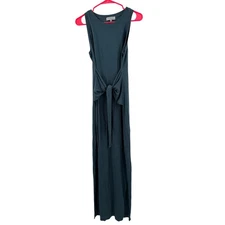 Michael Stars Solange Dress Size Small NEW Tie Waist Maxi Pebble Blue NWOT 