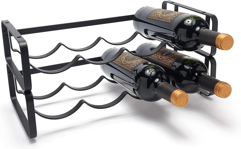 – Portabottiglie Modulare – Portabottiglie Impilabile – Nero - Immagine 2 di 4