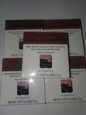 Makeup Revolution Mini Brow Sculpting Kit - Medium Brown 5pk