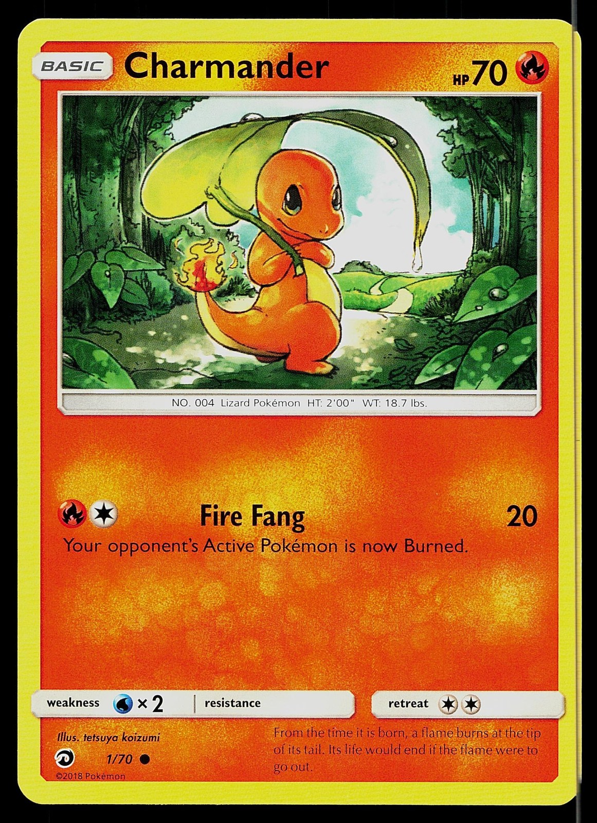 Pokemon Card Dragon Majesty Charmander 1/70 Common