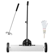 24-Inch Magnetic Sweeper with Wheels Telescoping Magnetic Pickup Tool