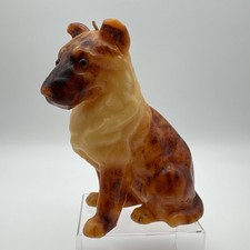 Vintage Wax Candle Dog Sheltie Shepherd Collie Never Used Marbled 7&rdquo;