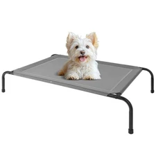 Cooling Elevated Dog Bed Outdoor Raised Portable Dog Cot Beds No-Slip Feet Du...