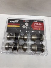 Kwikset COVE Satin Nickel Entry Door Knob Single Cyl Deadbolt Combo VALUE Set