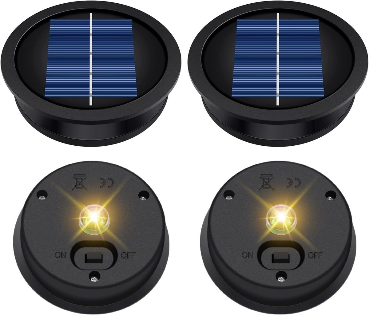 4 Pack Daknswte Solar Light Replacement Top Panels for Outdoor LED