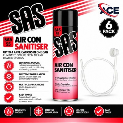 SAS Klimaanlage Desinfektionsschaum Spray 6 x 500 ml KFZ Klimaanlage Reinigung Behandlung
