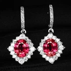 925 Sterling Silver White Gold Earrings Estate Pink Padparadscha Sapphire 6.65Ct