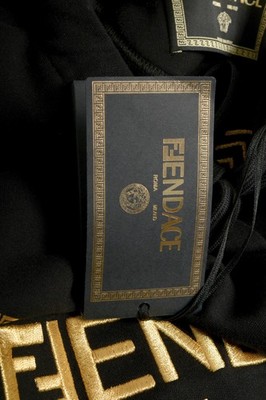 FENDI X VERSACE Fendace Black&Gold Embroidery Sweatshirt Hoodie US