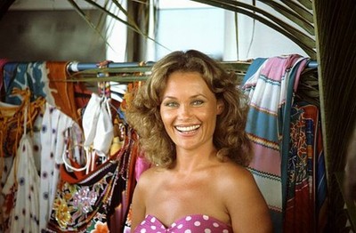 Hella Brice filming of the ZDF series Traumschiff episode 12 MS As- 1983 Photo