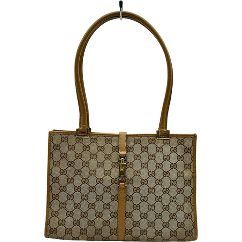 Gucci Jackie Handbag 002 1073 Beige Gg Canvas Ladies Tote Bag Used