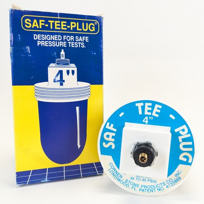 #ad 4quot; Saf Tee Plug Safe Pressure Test Plug Plumbing Sewer Backup Preventer NEW $35.97
