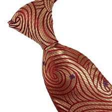 New Classic Striped Gold Red Blue Woven Skinny Silk Men's Tie Necktie 3.15'8cm