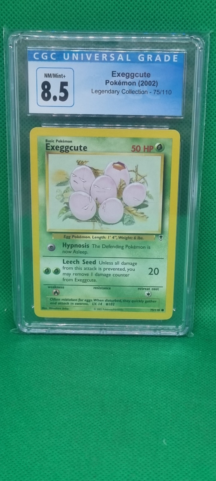 CGC 8.5 Exeggcute Pokemon 2002 Legendary Collection 75/110 VINTAGE Graded N Mint