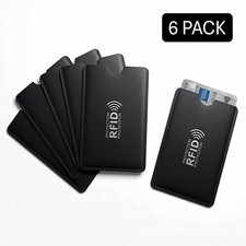 RFID Blocking Sleeve for Credit ID Card - Aluminum NFC Protector Holder 6 Pack 