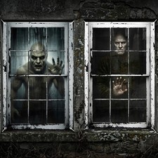 2 Pack Halloween Window Curtain Cover Scary Zombie Window Poster 47 31.5 ...