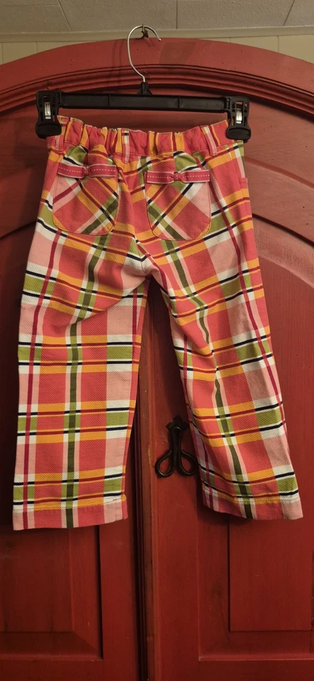 Pantalones Gymboree Niñas 8 Multicolor Primavera Cuadros 100% Algodón Rosa Verde LEER Foto 3 de 4