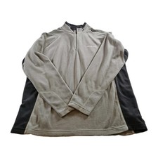 Columbia Pullover Mens Large Tan Fleece Quarter Zip Mock Neck Hiking Outdoor EUC