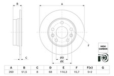 2x Bremsscheibe BOSCH 0 986 479 H61 für RENAULT MEGANE 4 K9A B9A CAPTUR 2 TCe