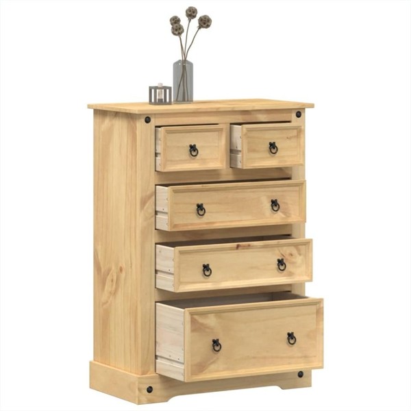 Kommode Corona 80X43X114 Cm Massivholz Kiefer-image