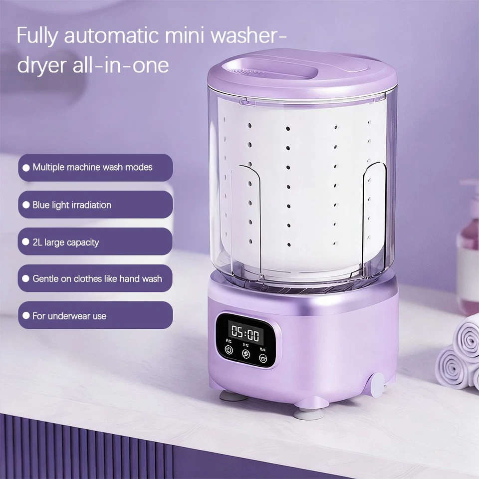 Verbesserte tragbare kabellose Mini-Waschmaschine, Wäschetasse für BH/Socken - Bild 3 von 4