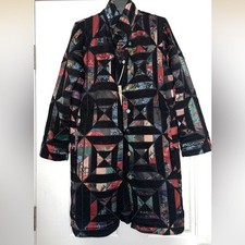 Johnny Was Biya Women's Diamante Applique Coat size S NWT 900 Boho Romantic