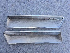 1966 Ford Fairlane Gt 390 Hood Louvers Trim Inserts Oem Vtg Badge Pair 1966 Ford Fairlane Gt 390 Hood Louvers Trim Inserts Oem Vtg Badge Pair