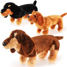 ZJoey Dachshund 3 Pcs Dog Plush Stuffed Animal 10 inches, 3 Colors