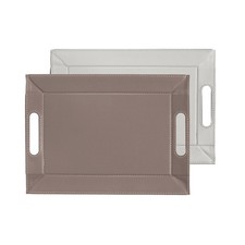 FREEFORM Wendetablett Tischset Serviertablett Platzset Taupe / Weiss - 45 x 35cm