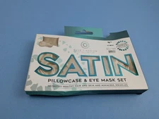 Spa Collection Satin White Pillowcase and Eye Mask