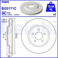2X Delphi Bremsscheibe BG5171C FüR Ford Australia Ford USA