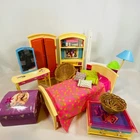 Vintage 2004 Barbie Decor Collection Bedroom Doll Playset Mattel Bed/Armoire Set