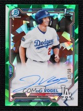 2021 Bowman Sapphire Chrome Prospects Green Refractor 2/50 Jake Vogel Auto 16rl