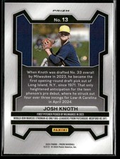 2024 Panini Prizm #13 Josh Knoth Ruby Wave Prizms